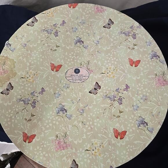 Vintage 2006 Kylie Jordan Ladies Hat Box With Handle, 13” Diameter, 5.5” Height - Picture 5 of 7